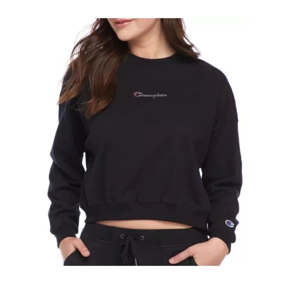 Champion Athletic Pullover Sweatshirt Women's Size S Black Crewneck Long Sleeve - Picture 1 of 6